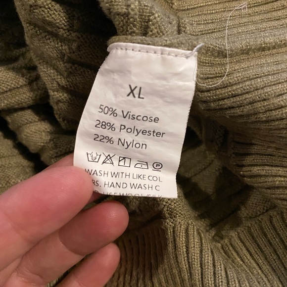 Olive Green, Textured, Casual Hoodie - Picture 7 of 7